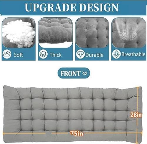 YYET – Almohadillas gruesas para cuna, para campamento, colchón de algodón de 75 x 29 pulgadas, XL, tapete de dormir con parte inferior impermeable,