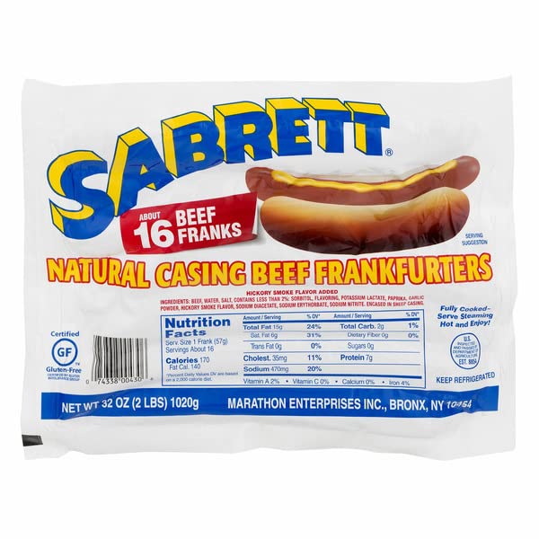 Sabrett Natural Casing Beef Frankfurters (2 lb)