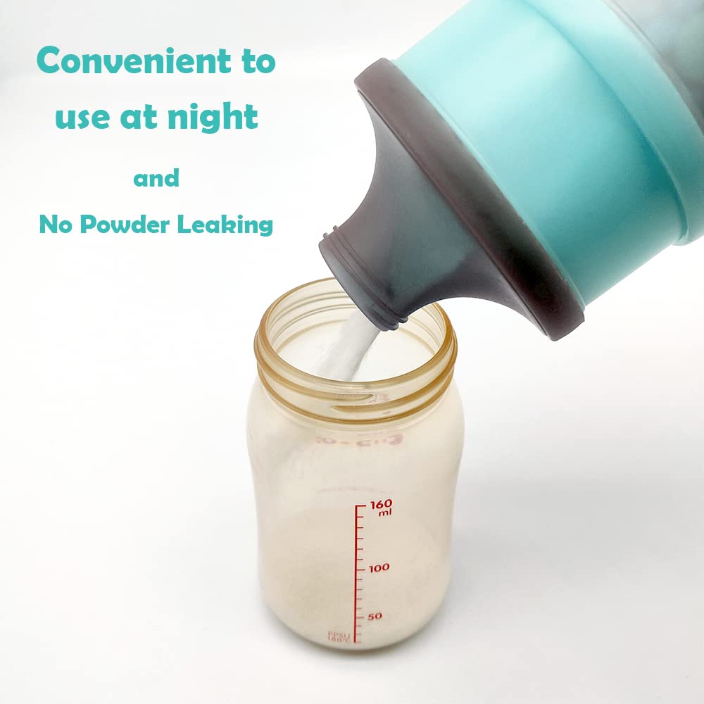 Dispensador de fórmula para bebés, contenedor de fórmula, contenedor dispensador de leche en polvo, sin BPA, 4 capas de 2 paquetes, contenedor de