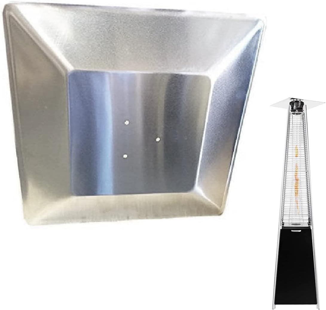 Escudo piramidal de 4 lados para calentador de patio, reflector de calor de repuesto para exteriores (montaje de 3 agujeros)