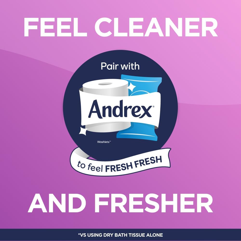 Andrex Rollos de inodoro Gentle Clean  Paquete de 72 rollos de inodoro  Compra rollos de inodoro a granel  Suave y suave para la piel de tu familia