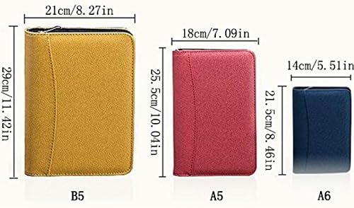 ZZ Lighting Planificador de negocios profesional con cremallera ejecutiva con cremallera de 6 anillas, organizador de paquetes con bolsa de papel de