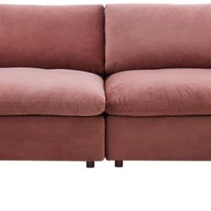 Modway Commix Sofá seccional de 6 piezas de terciopelo de alto rendimiento relleno de plumón en rosa polvoriento Modway Commix Sofá seccional de 6 piezas de terciopelo de alto rendimiento relleno de plumón en rosa polvoriento