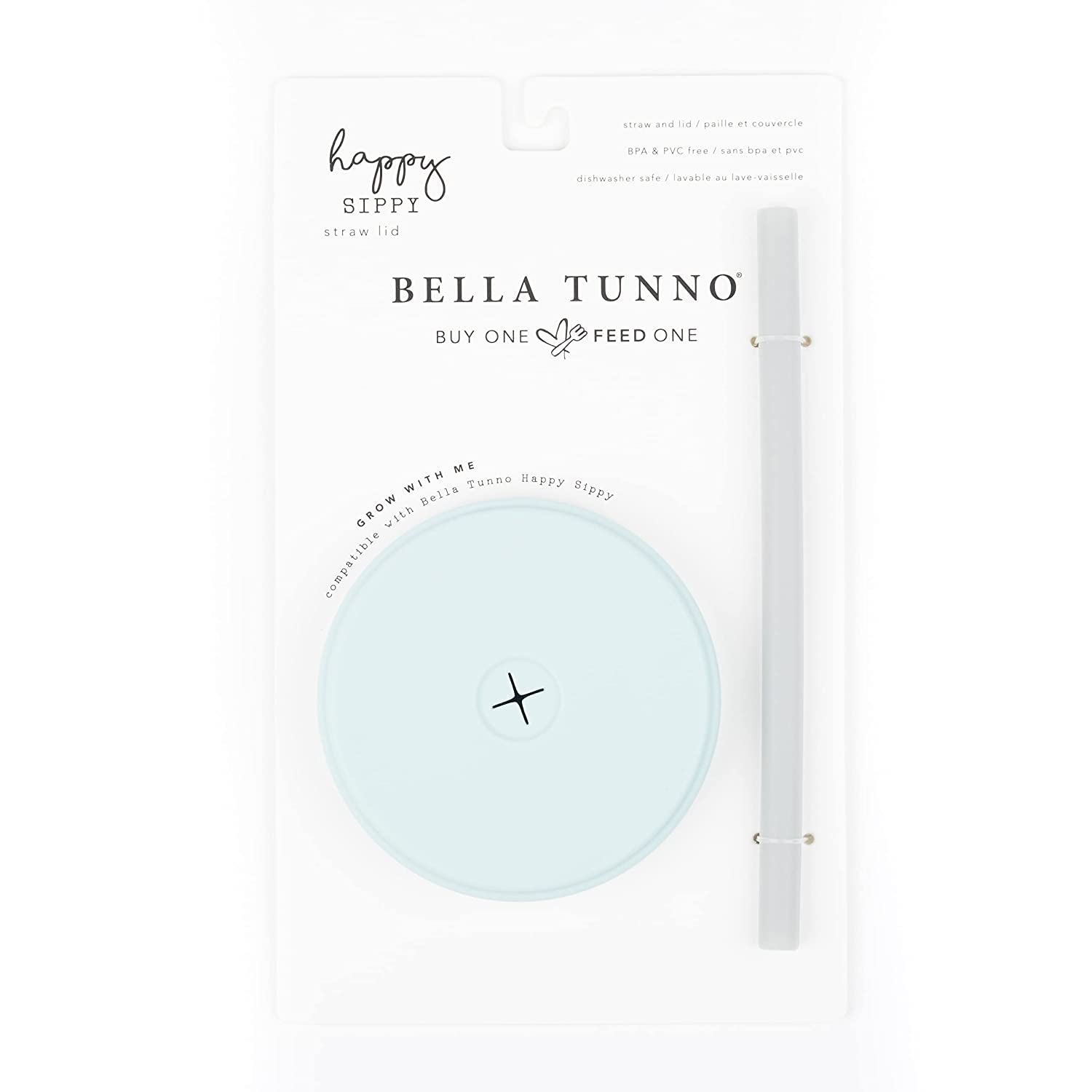 Bella Tunno Happy Sippy – Tapa de silicona para sorber y popote para beber, tapa de conversión para taza de silicona Bella Tunno, fabricada con