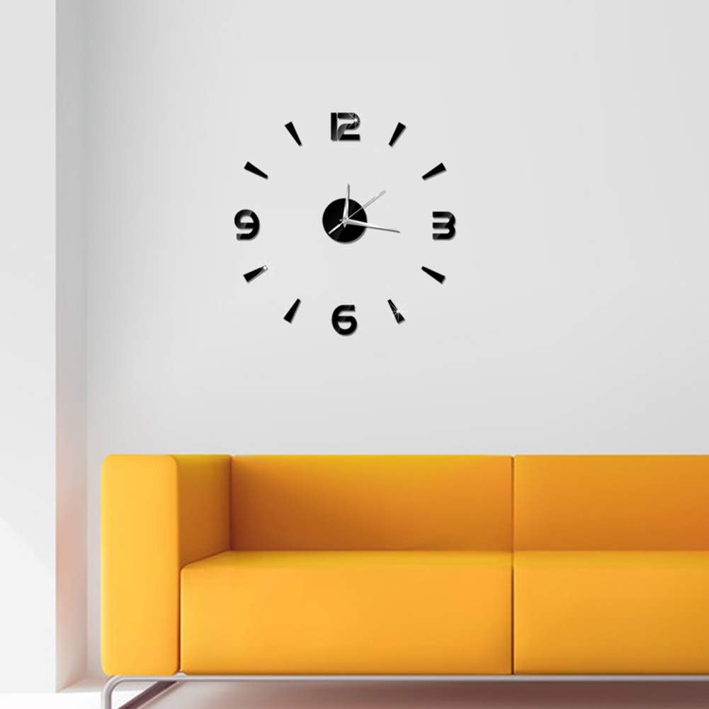 Calcomanía de reloj de pared con espejo acrílico, decoración moderna de reloj para el hogar, la oficina y la habitación, reloj de pared decorativo