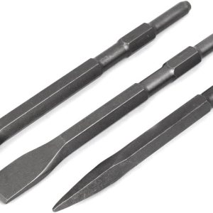 IIVVERR Taladro redondo de 10.2″ plano, punta de 11″ en forma de U Juego de cinceles de hormigón 3 en 1 (mango redondo 10.2′ ‘plano, punto 11’ IIVVERR Taladro redondo de 10.2″ plano, punta de 11″ en forma de U Juego de cinceles de hormigón 3 en 1 (mango redondo 10.2′ ‘plano, punto 11’