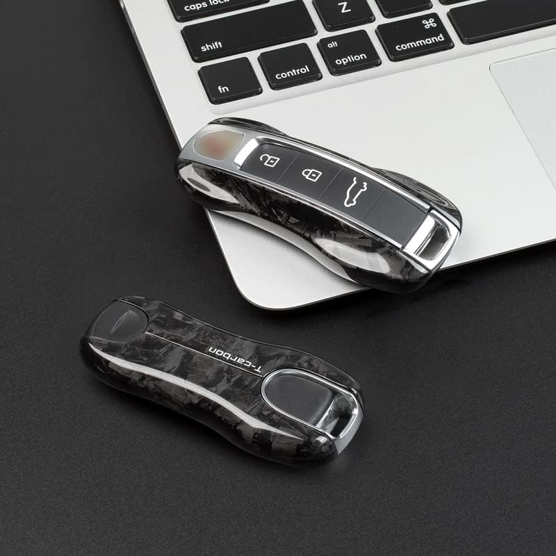 Funda para llavero de fibra de carbono pura 100% real para Porsche Panamera 2017+ Cayenne 2018+ y 911 Carrera 2020+ 718 Macan