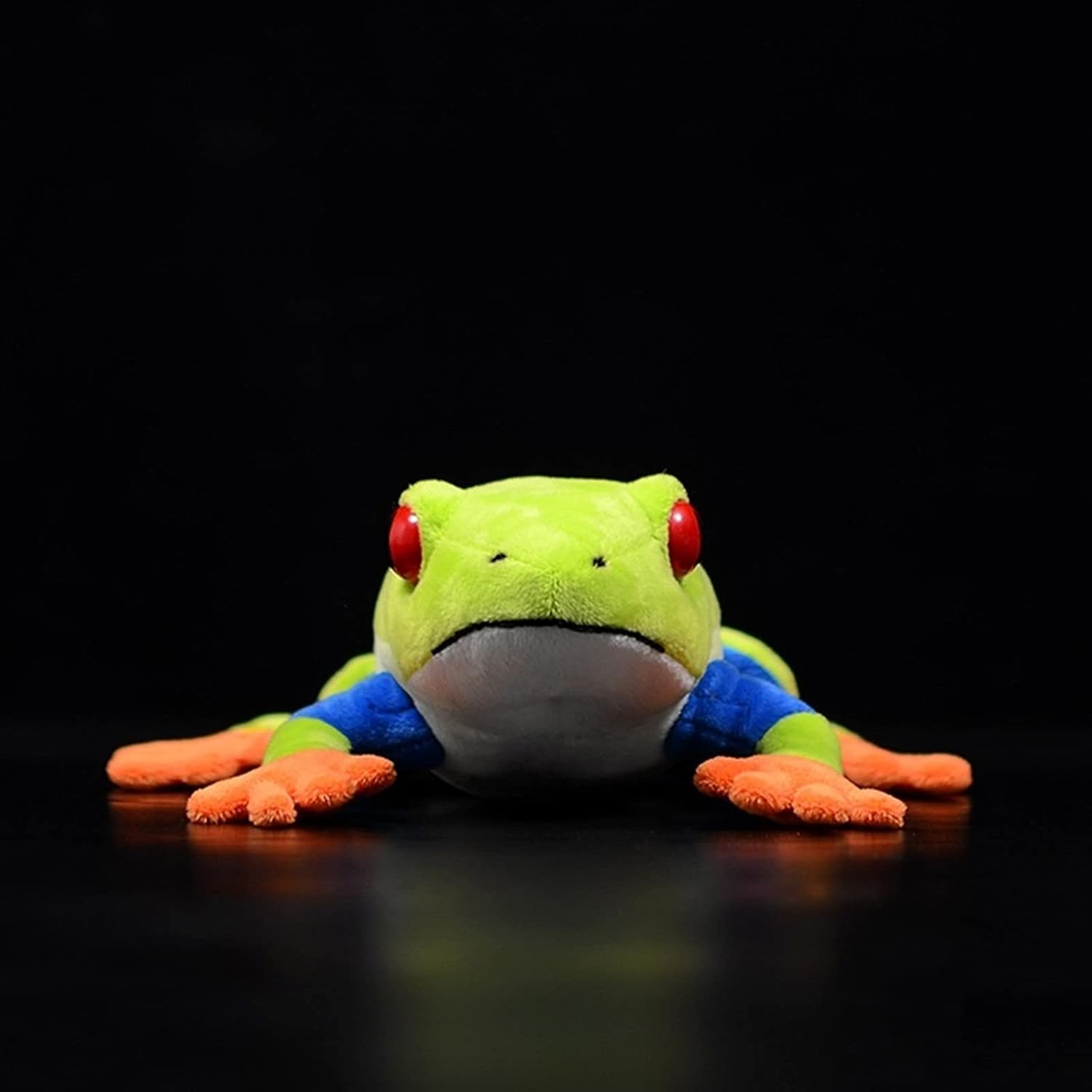 ZHONGXIN MADE Peluche de rana de árbol de ojos rojos, animal de peluche realista, rana reptil verde de 9 pulgadas, muñeca de felpa súper suave,