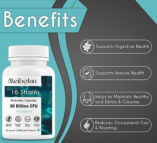 El mejor suplemento de probióticos 16 cepas con 30 mil millones de UFC para hombres y mujeres con prebióticos, apoyo intestinal, digestión, apoyo