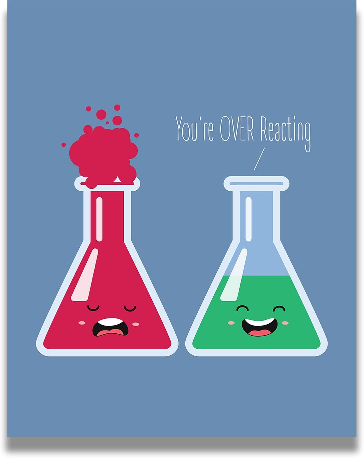 Govivo You’re OVER Reacting – Decoración de pared de juego de palabras de ciencia  Divertido arte de química para el aula de escuela secundaria