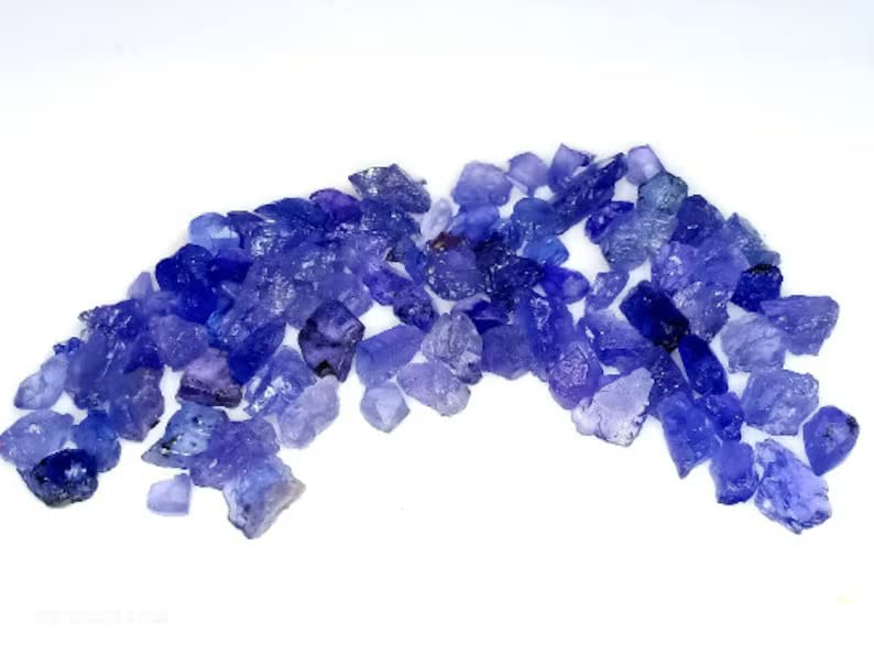 COLORGEMSTONE 70 Carat Natural Raw Tanzanite Stone, Rough Crystals for Jewelry Making, Tiny Rough Chakra Healing Gemstones, Birthstone, Loose