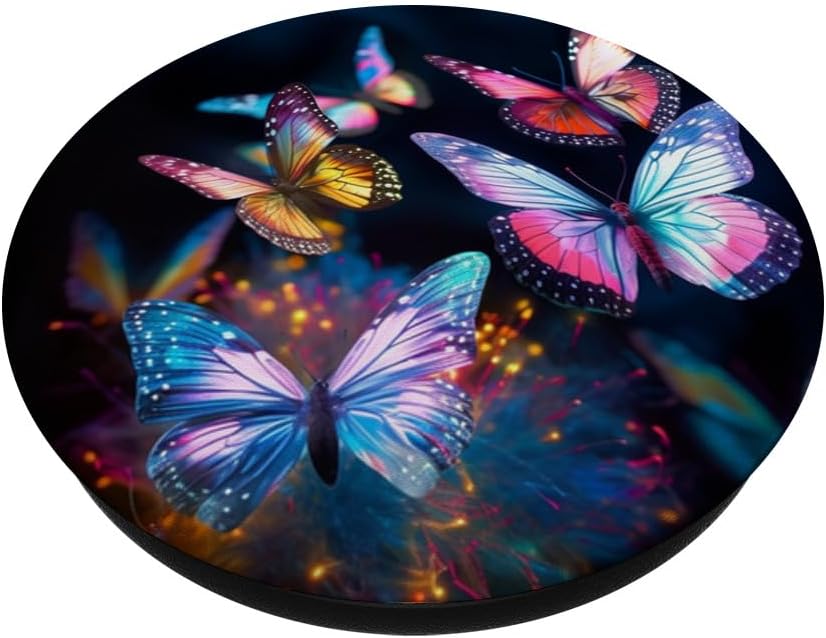 PopSockets PopGrip intercambiables de mariposas azules de colores brillantes