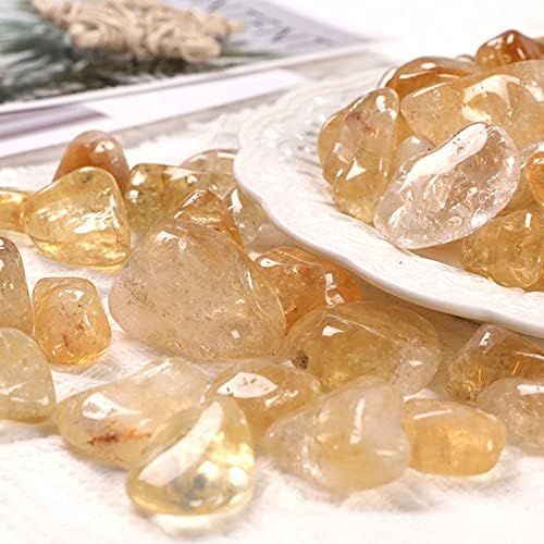 Acxico Cristales de piedras preciosas de cuarzo citrino de 3.53 oz 28-45 Piedras Gemas de piedras