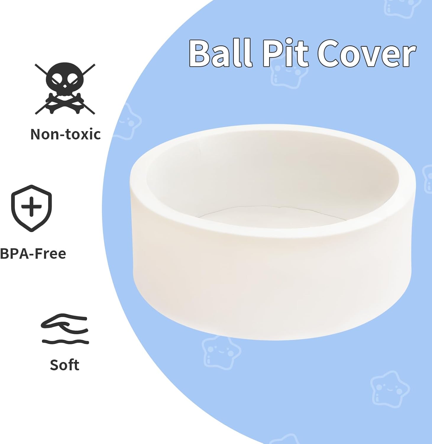 HARBOLLE Cubierta suave para pozo de pelotas para interior y exterior, solo regalo ideal para niños pequeños, color blanco