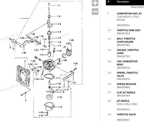 Motor fueraborda 823040 8230401 8230402 8230404 8230405 823040A1 823040A2 823040A4 823040A5 823040T06 8M01717171 810 Coche de coches bs Carburador