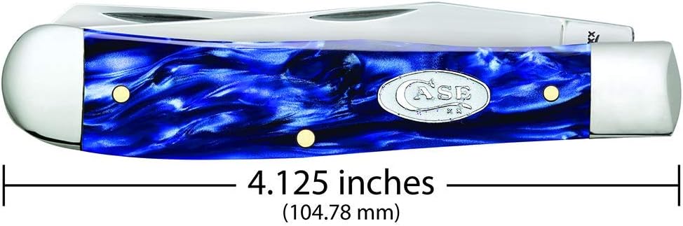 Case WR XX Navaja de bolsillo Trapper Sparxx Blue Pearl Kirinite Artículo #23431 – (10254 SS) – Longitud cerrada 4 18 pulgadas