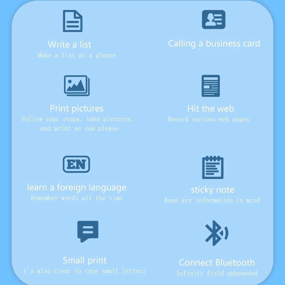 Alert!Mini Printer Pro – Mini impresora adhesiva sin tinta con Bluetooth, tu solución todo en uno para aprender, notas de estudio, diario, diversión