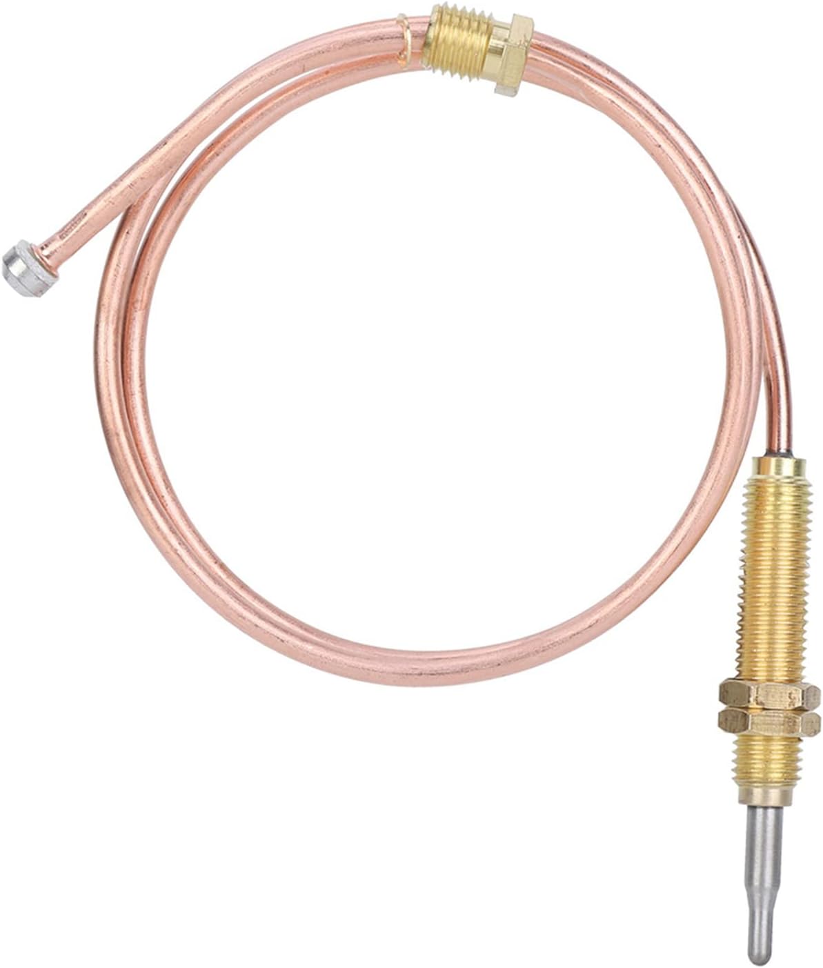 Restokki Piezas de repuesto para fogatas de termopar, rosca M8 para quemador de gas, sonda de termopar de 23.622 in, calentador al aire libre,