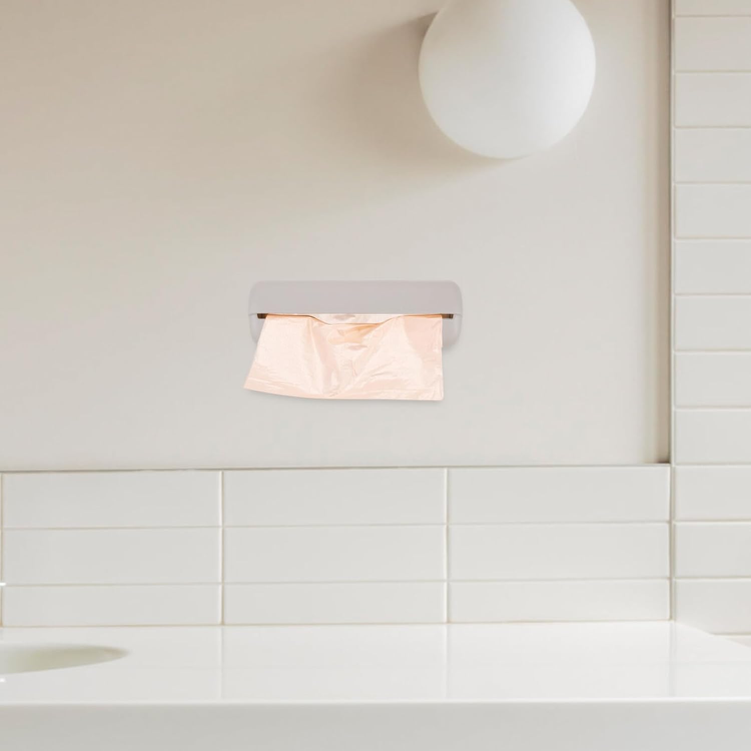 Cabilock Soporte para bolsas de plástico montado en la pared, dispensador de bolsas de basura, soporte para rollo, dispensador de almacenamiento