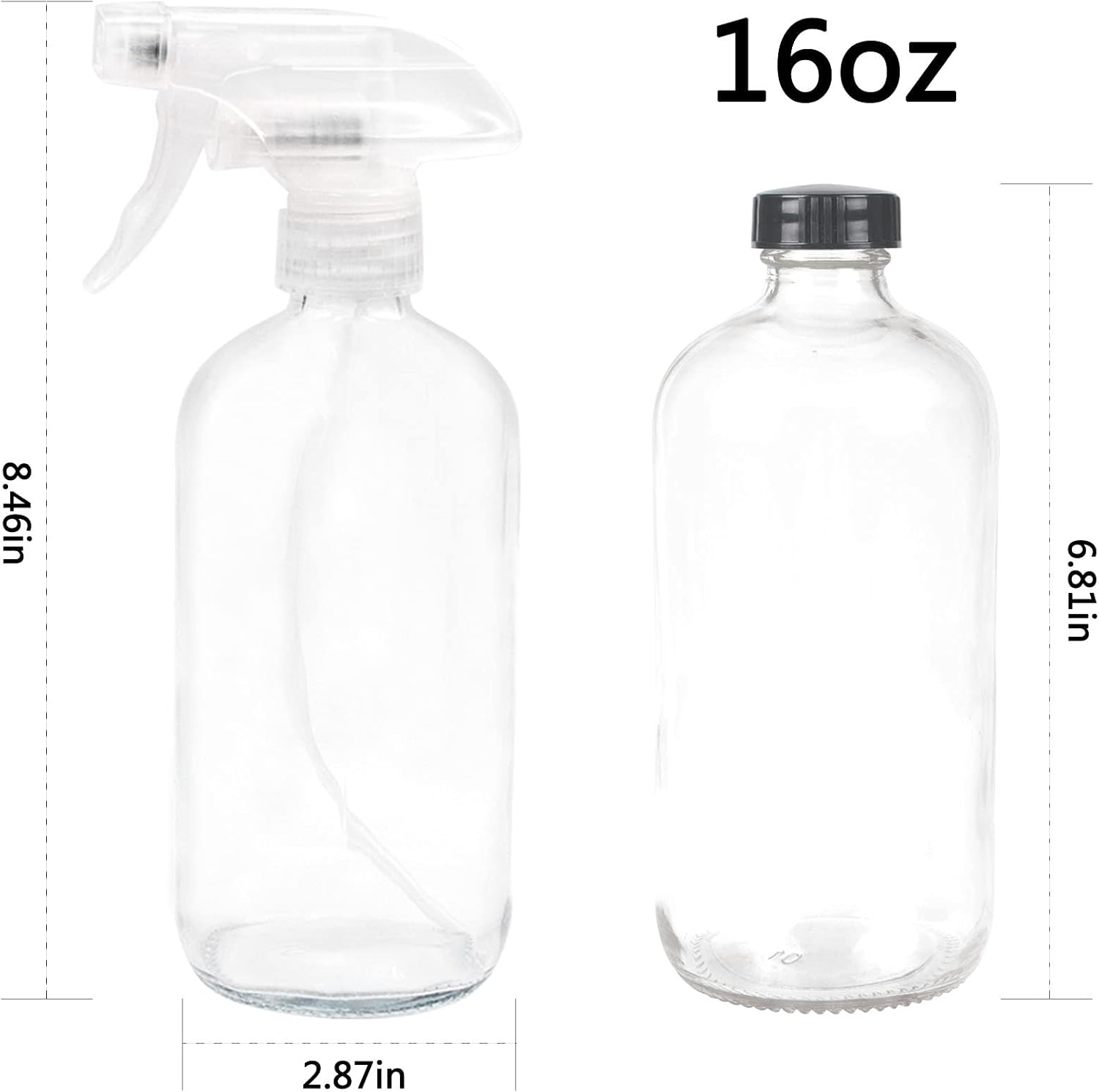 6 boquillas de pulverización de repuesto, pulverizadores reutilizables con modos de flujo de niebla para botellas de vidrio de 8 oz16 onzas para