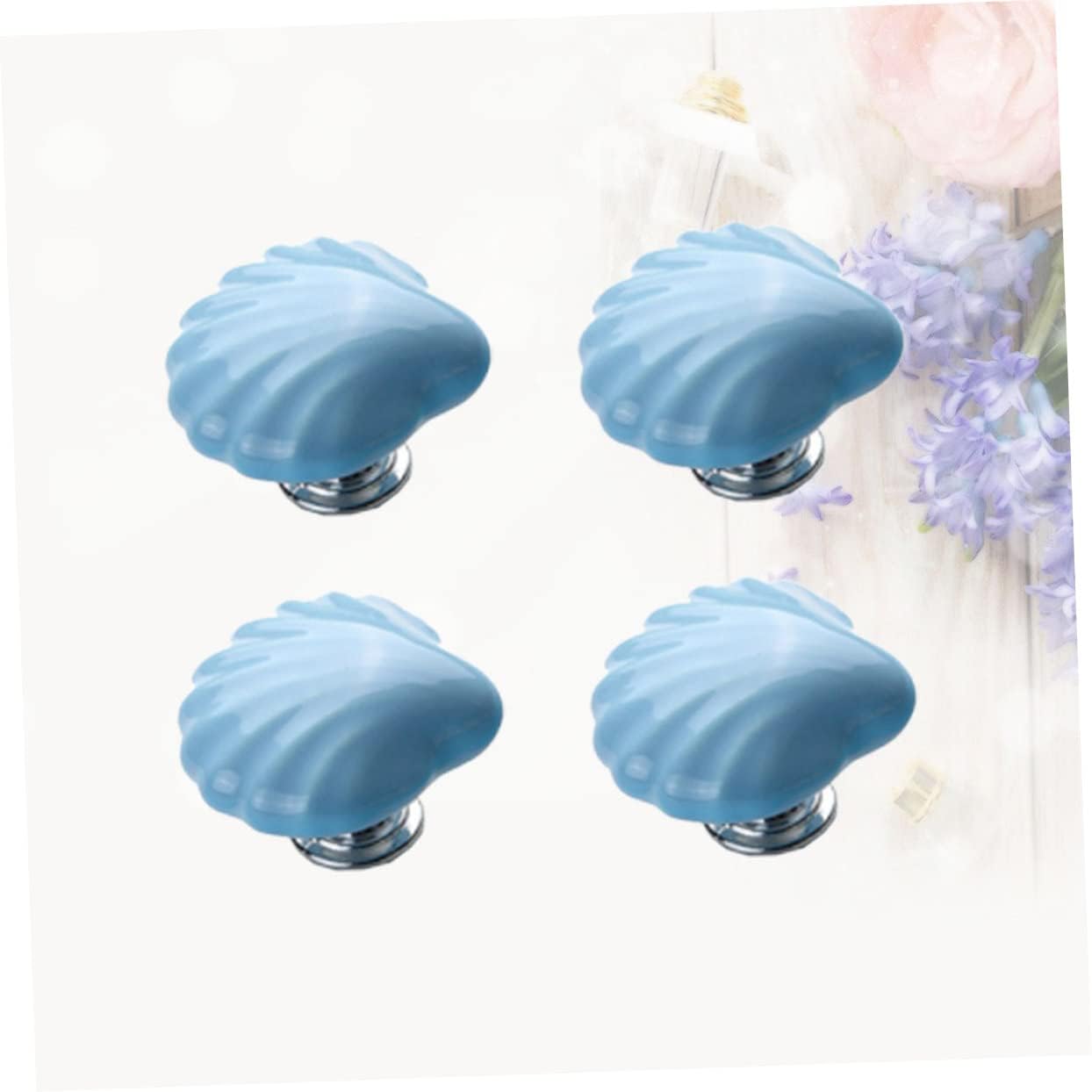Veemoon 4 pomos para puerta de armario, tiradores de tocador, pomos de puerta de gabinete, pomos de porcelana para cajones, pomos costeros,