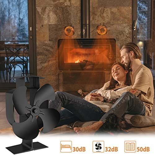 ZHENGXOO Ventilador de estufa de leña alimentado por calor, ventilador de chimenea no eléctrico, ecológico y ahorra energía, para quemador de leña