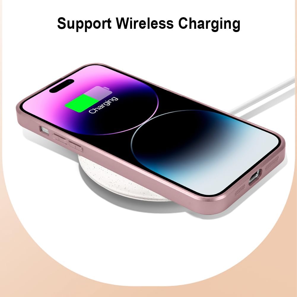AIGOMARA Funda para iPhone 14 Pro Max de 6.7 pulgadas, bonita mariposa chapada en purpurina con protección de la cámara, a prueba de golpes,