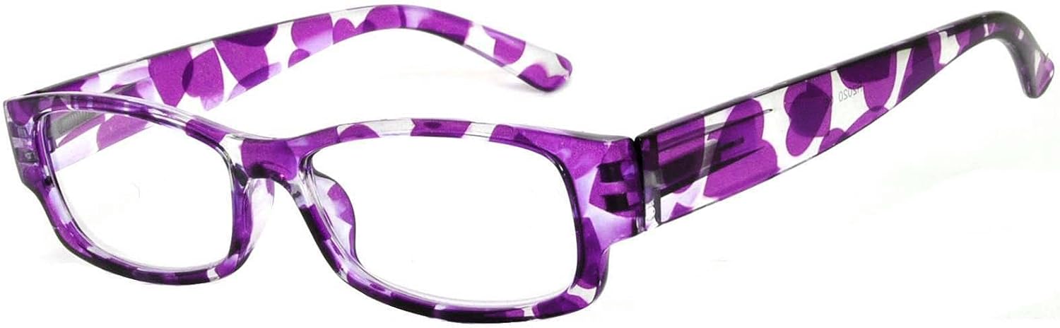 OWL Readers 5 Pack of Elegant Womens Reading Glasses with Beautiful Patterns for Ladies Deluxe Spring Hinge Stylish Look