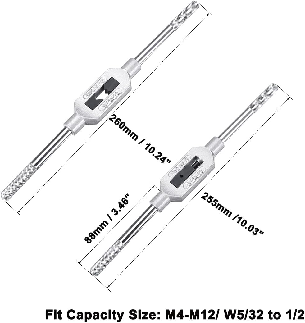 uxcell Mango de llave de grifo ajustable, M4-M12 (Mértico)532 a 12 pulgadas (UNCUNF), cromado