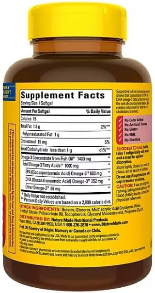 MUNCHIE MIX Eructos Ultra Omega 3 de Aceite de Pescado 1400 mg. Cápsulas blandas (65 ct., 2pk.)