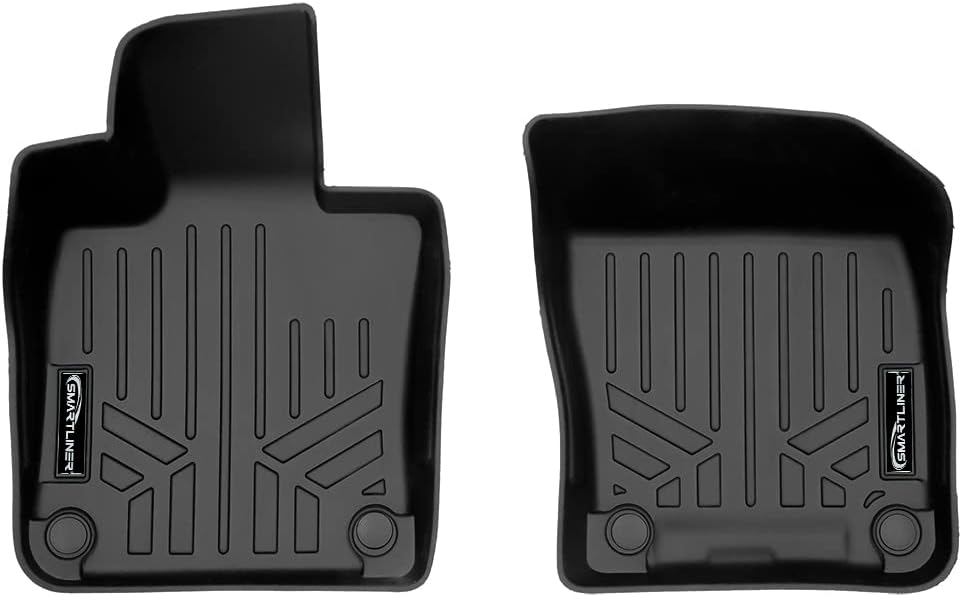 SMARTLINER Juego de alfombrillas negras de 2 filas de protección para todo tipo de clima, compatible con Volvo S60 2019-2023 (no es compatible con