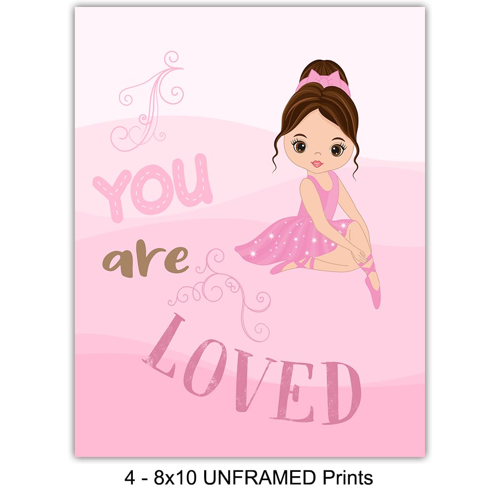 Baby Girl Room Decor – Pink Little Girls Bedroom Decor – Infant Nursery Decor – Cute Toddler Girl Wall Art – Positive Affirmations – Ballerina Decor