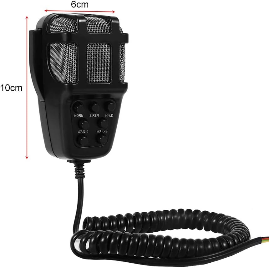 Sirena de cuerno fuerte, sirena de cuerno fuerte de 12 V, 7 sonidos cuerno con micrófono sistema de altavoces PA para coche, barco, furgoneta, camión