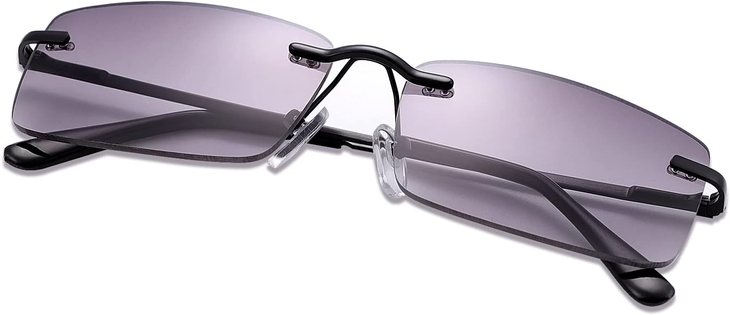 MIRYEA Lentes de lectura completos sin montura con protección UV, bisagra de resorte, lentes de sol anti luz azul para hombres y mujeres, no