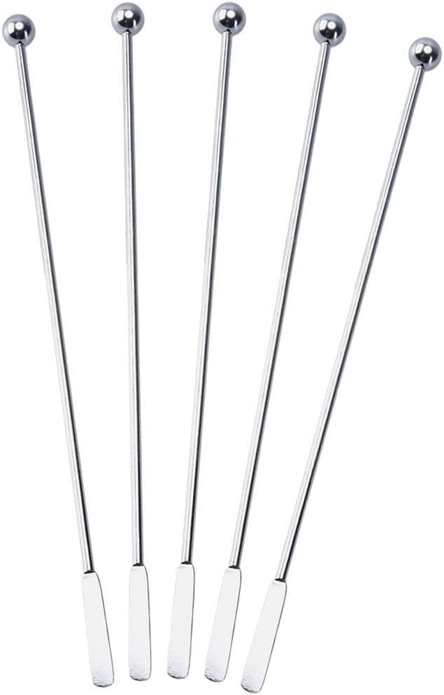 5 uds de acero inoxidable café bebidas agitadores cóctel agitadores bebida Swizzle Stick 7.4″ Swizzle Stick Picks Herramientas