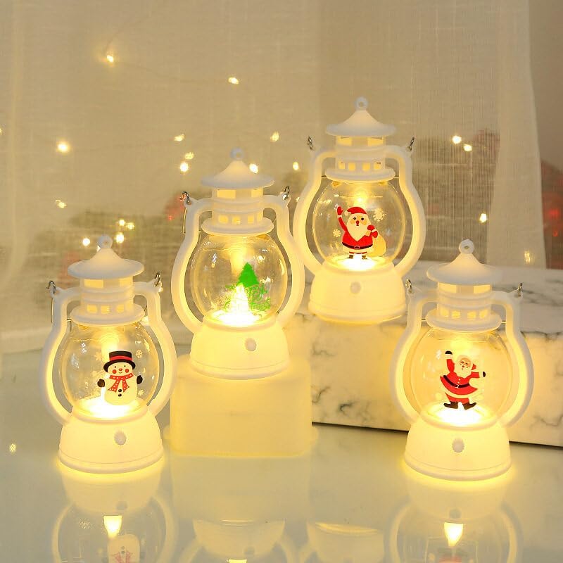KEETRILAI Decoraciones de Navidad Lámpara de caballo pequeño Lámpara de aceite portátil LED Luz de vela electrónica Luz de árbol de Navidad