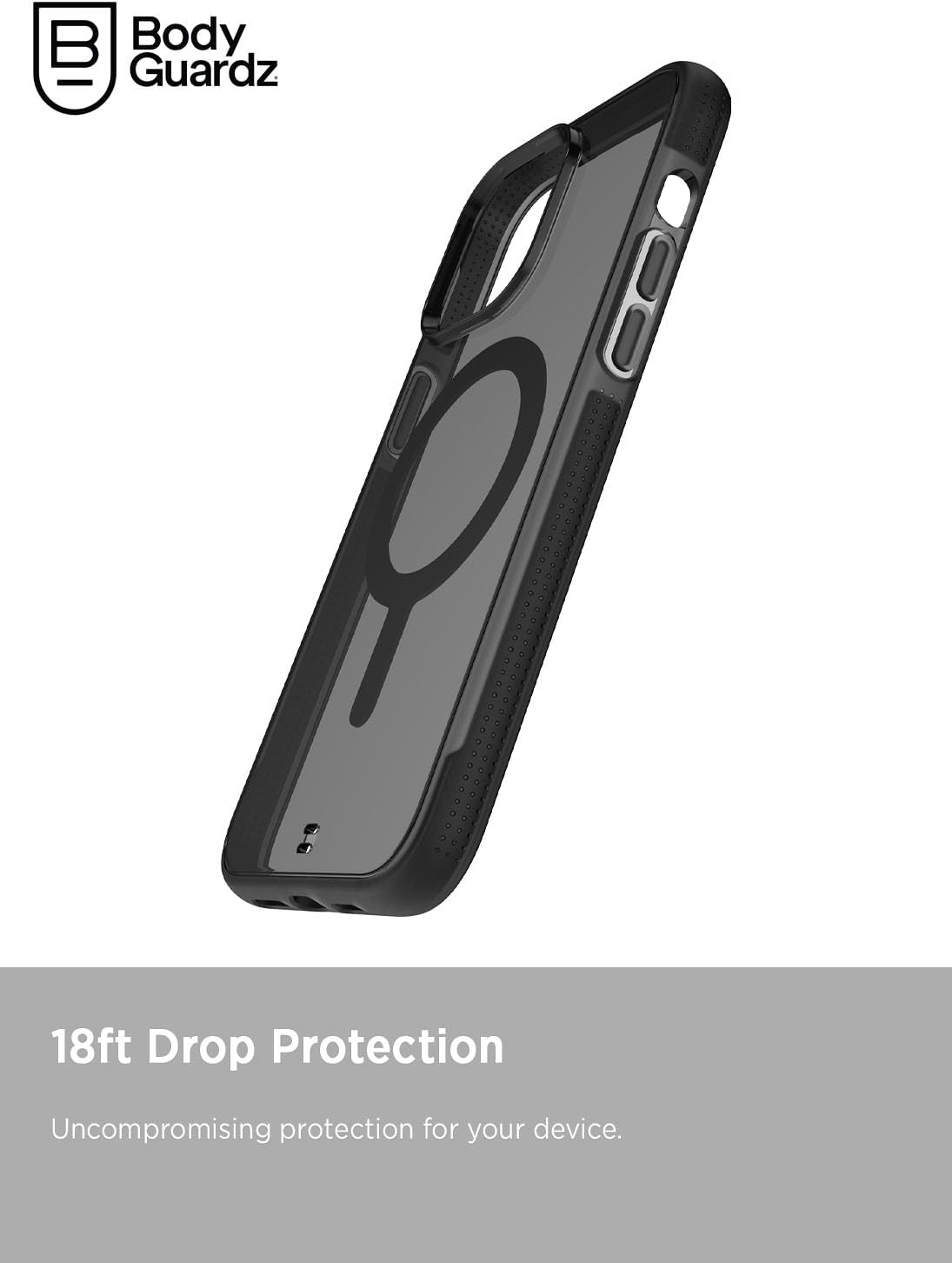 BodyGuardz Ace Pro – Funda para iPhone 15 Pro, resistente a prueba de golpes, con grado militar de 18 pies, probada contra caídas, compatible con