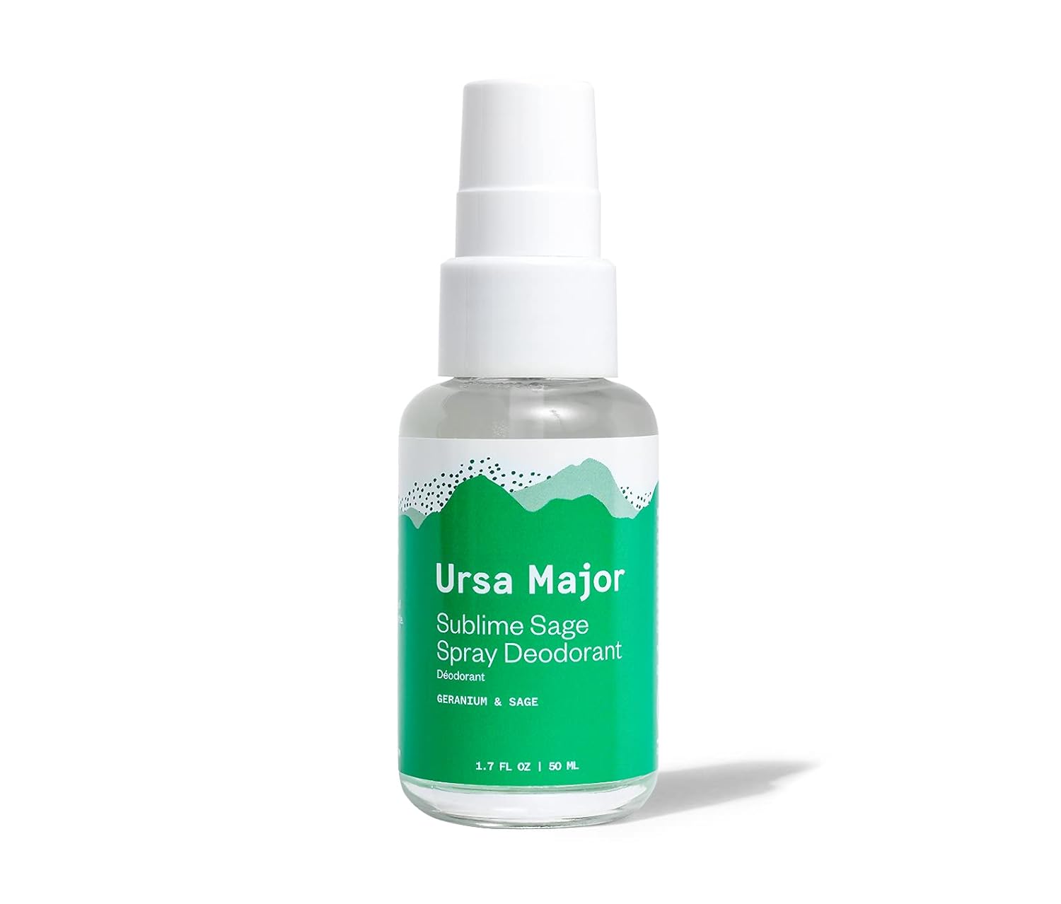 Ursa Major Sublime Sage Natural Spray Desodorante  Sin aluminio, vegano, libre de crueldad, sin manchas, 1.79 onzas