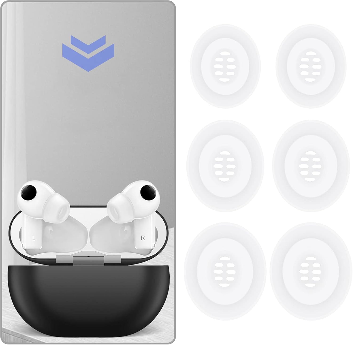 3 pares de almohadillas de silicona compatibles con Huawei FreeBuds Pro Earphones Soft Eartips Earpads Ear Cap Ear Plug LMS 1 par de cada tamaño