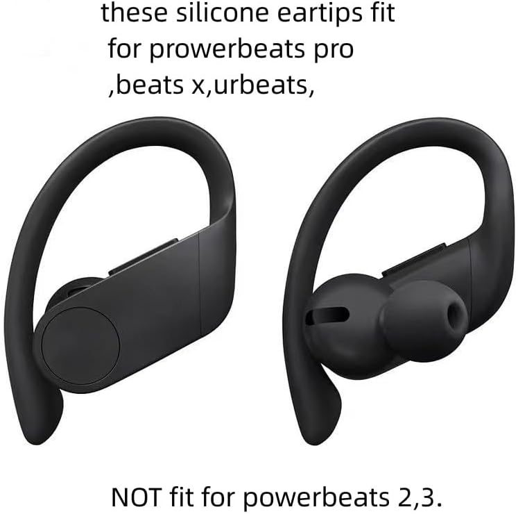 Puntas de repuesto para auriculares compatibles con auriculares inalámbricos Powerbeats Pro, 4 pares de tapones para los oídos, puntas de silicona