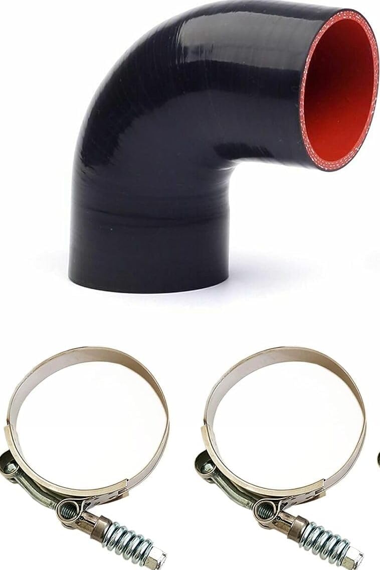 Acoplador reductor de codo de 4 capas de alto rendimiento de 90 grados, longitud de manguera de silicona, 4.016 in, grosor de pared, 0.197 in con 2