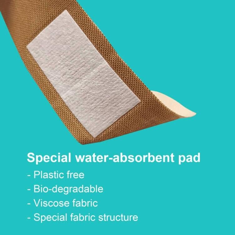 100 cajas de lata de bambú para pieles sensibles, vendaje adhesivo hipoalergénico ecológico, paquete familiar, vendaje sin látex, compostable,
