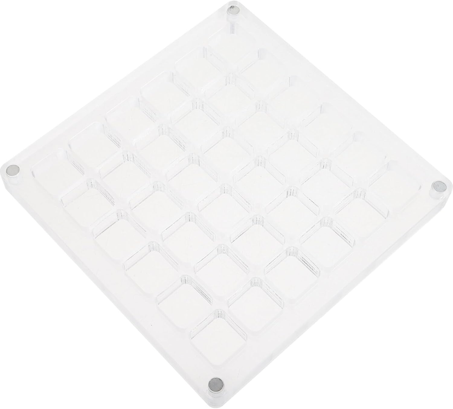 EXCEART Caja de 36 rejillas transparentes para uñas, caja de joyería de plástico, organizador de compartimentos, contenedor de almacenamiento para