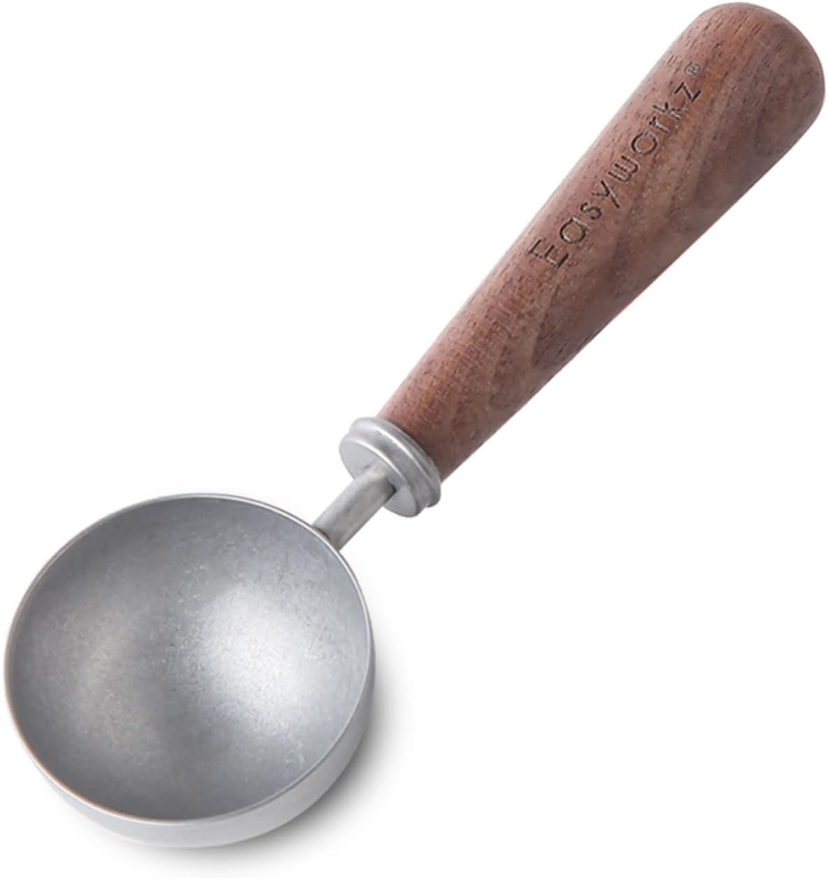 Easyworkz Cuchara de café retro de acero inoxidable con mango de nogal negro, 0.35oz, cuchara medidora (Vintage)