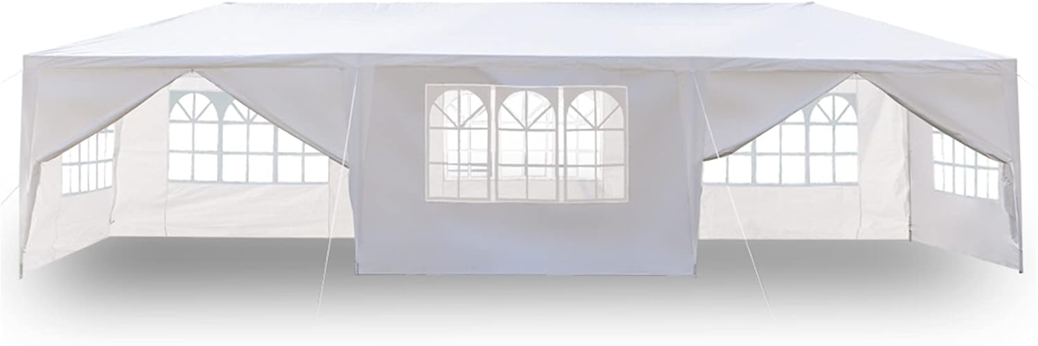 Toldo instantáneo de 10 x 30 pies con 8 lados y 2 puertas, kioscos portátiles para exteriores, refugio impermeable, para cumpleaños, boda, fiesta,