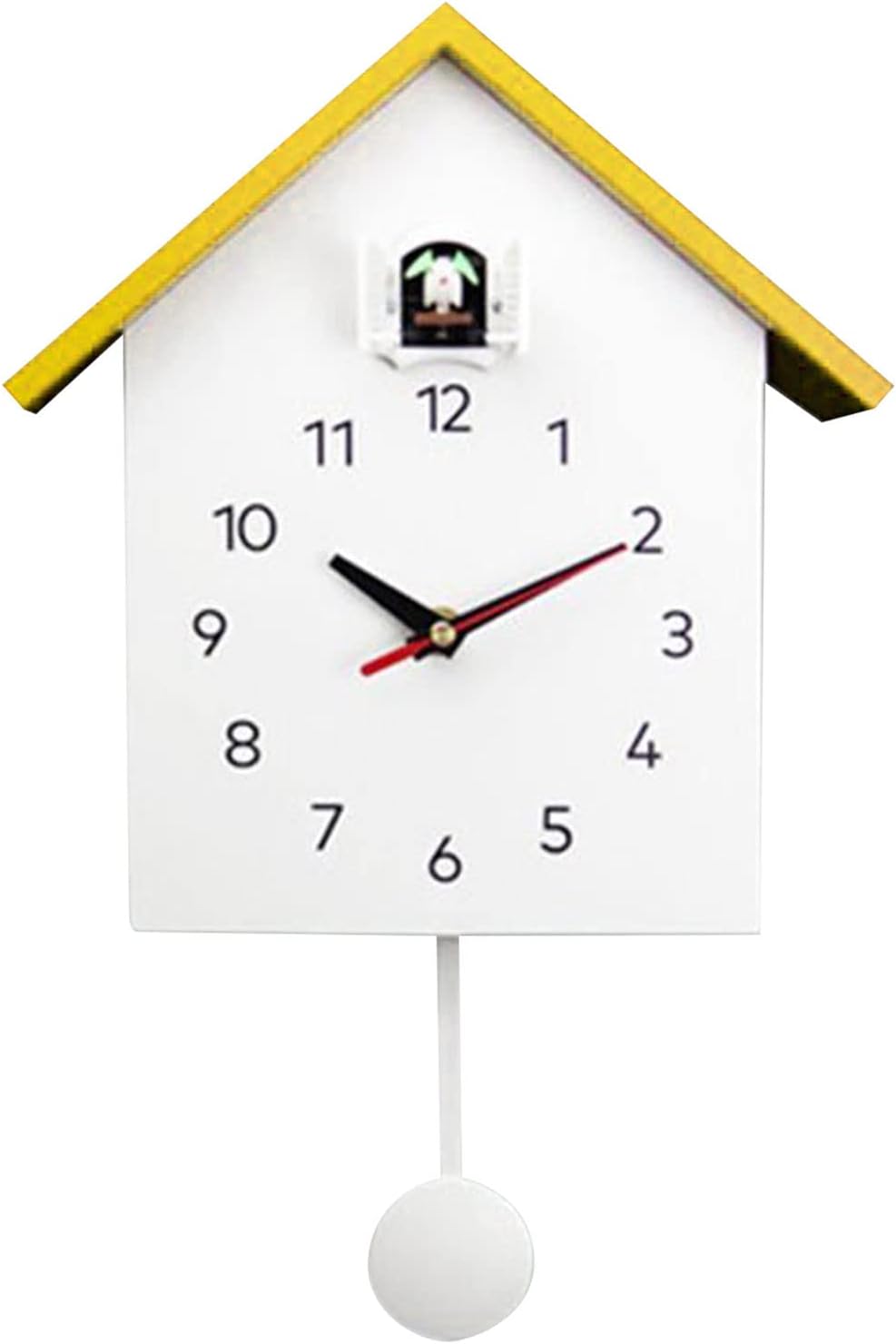 Elegante reloj de pared de cuco, movimiento silencioso, diseño minimalista y moderno, reloj de doble uso para dormitorio de niños, sala de estar,