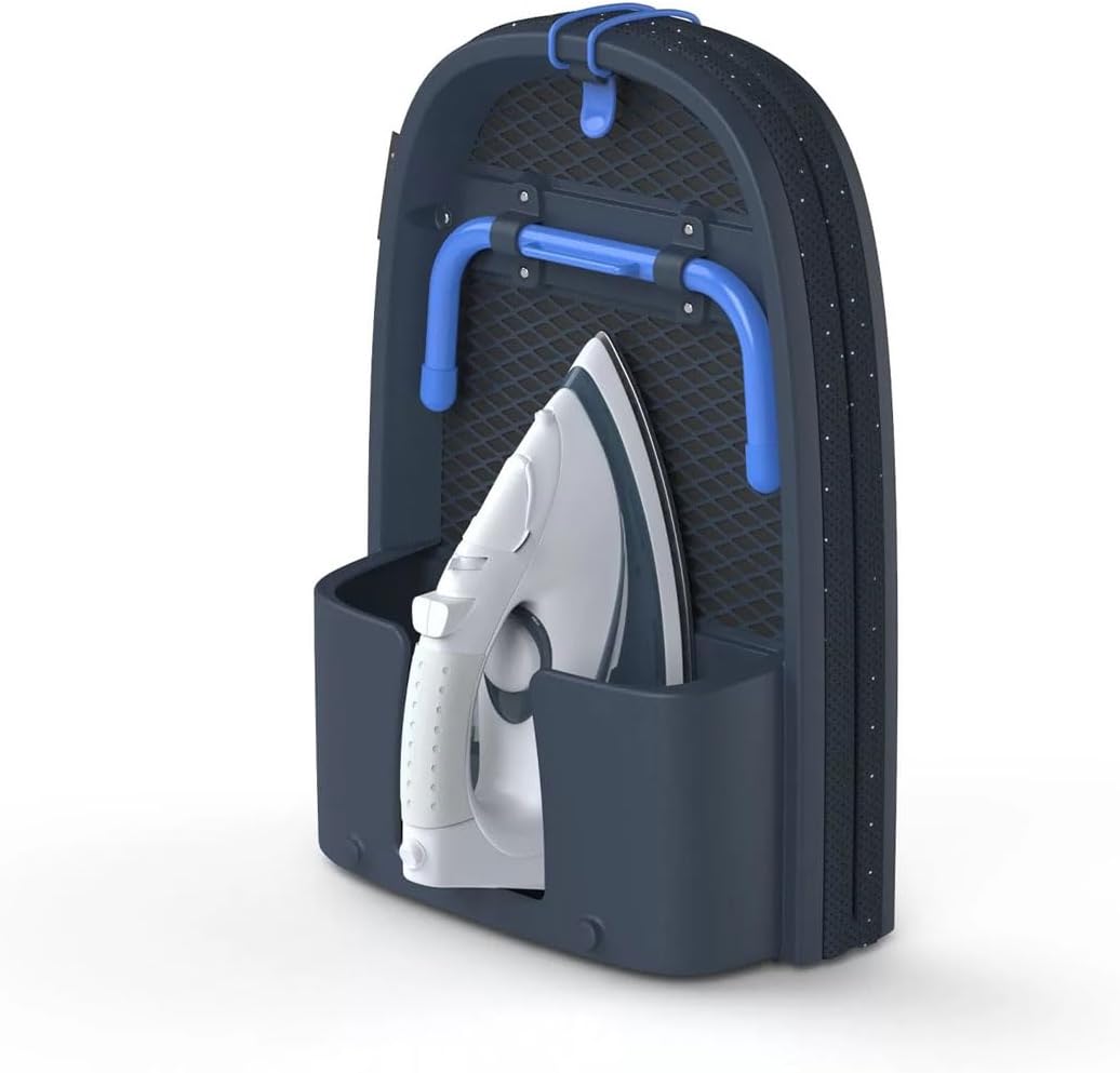Joseph Joseph Folding Tabletop Ironing Board with Iron Holder, Compact, Space-Saving, BlackBlue