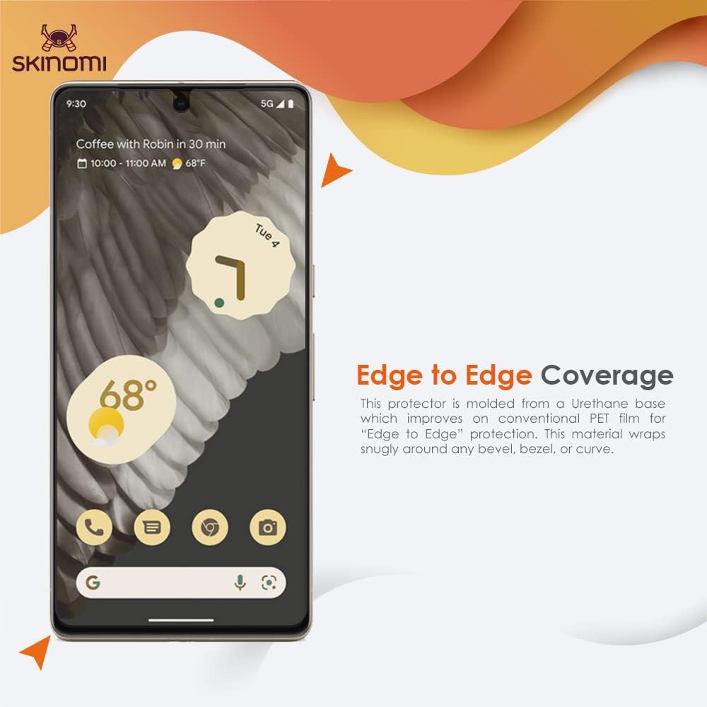 Skinomi Protector de pantalla compatible con Google Pixel 7 Pro (paquete de 2) Clear TechSkin TPU Anti-Bubble HD Film