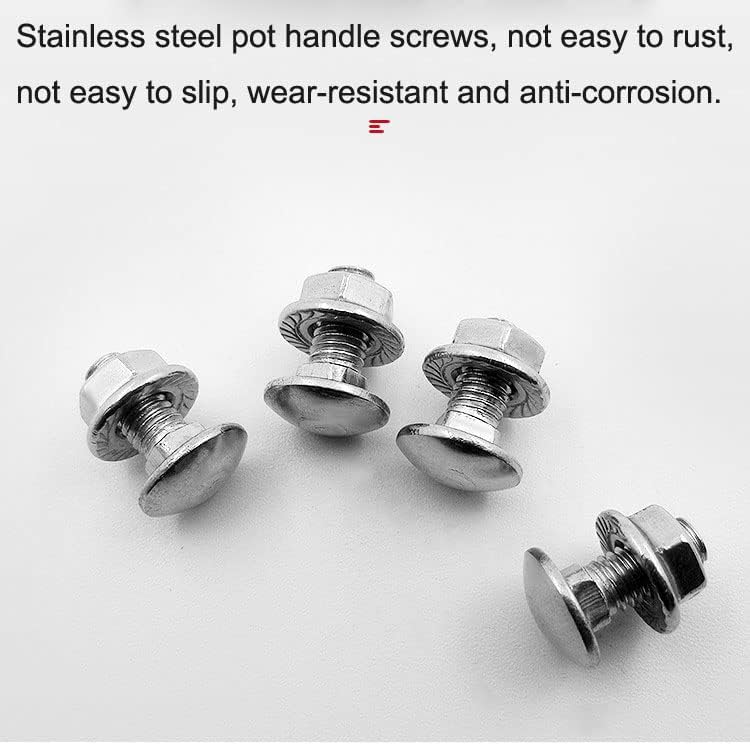 NentMent Paquete de 4 tornillos de mango de olla SaucePan Grip Tornillo de montaje M6x16mm reparación de bloqueo de fijación de repuesto para ollas