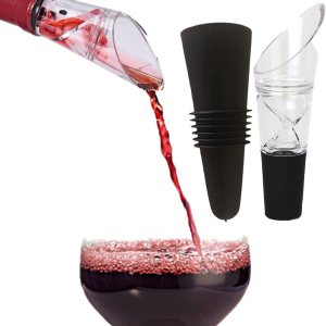 Aireadores de 360 grados para vino, difusor oxigenador 2 en 1 y dispensador de vertido, se adapta a botellas estándar, plástico acrílico, goma de Aireadores de 360 grados para vino, difusor oxigenador 2 en 1 y dispensador de vertido, se adapta a botellas estándar, plástico acrílico, goma de